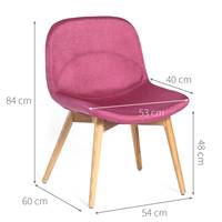 Alsta chaise tissu rose, pieds en frêne clair