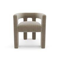 Celia fauteuil de table en tissu tramé taupe