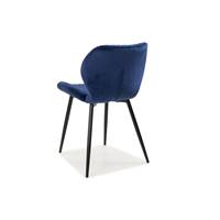 Camila chaise en tissu velours bleu nuit