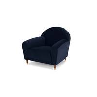 Carlton fauteuil velours bleu encre