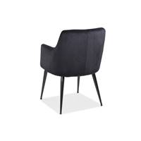 Dakota fauteuil en velours et en métal couleur noir