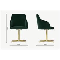 Keira chaise de bureau vert sapin et laiton