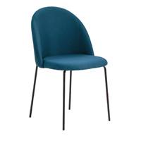 Danielle chaise arrondie tissu bleu canard