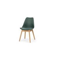 Thelma chaise bois de chne et plastique vert