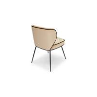 Valo chaise velours beige et métal noir