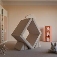 Bamis canapé de jeu pour enfant en tissu texturé beige