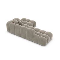 Cotton canapé salon angle droit en velours beige foncé