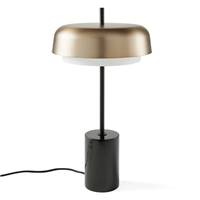 Merple lampe de table en métal doré et marbre noir