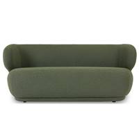 Havane canapé 2 places tissu bouclé vert kaki