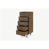 Damien commode haute effet noyer et noir