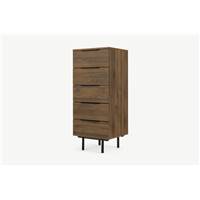 Damien commode haute effet noyer et noir