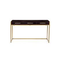 Lara console bois de manguier noir et mtal dor 140