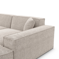 Onys canapé d'angle droiten tissu texturé beige