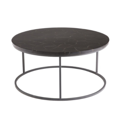 Milan table basse noir agate ø80
