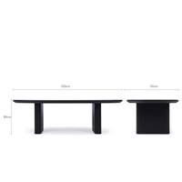 Block table basse en bois de frêne noir L100