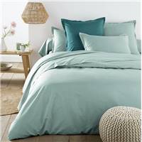 Nariosce housse de couette en percale de coton bleu cladon 140x200