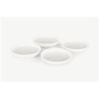 Leah lot de 4 assiettes creuses en porcelaine blanc