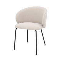 Nalon chaise en tissu beige pieds métal noir