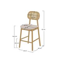 Musea chaise ilot central en cannage de rotin et tissu beige