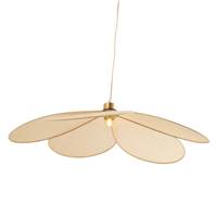 Margaux suspension pétales de fleur en tissu beige et métal doré