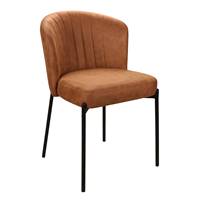 Emma fauteuil de table en tissu marron