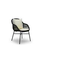 Hamy fauteuil extérieur rotin écru et noir