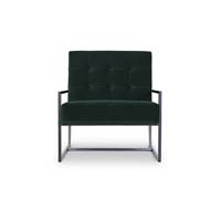 Legon fauteuil velours vert et métal noir