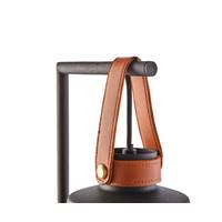 Odile lampadaire en métal noir et cuir