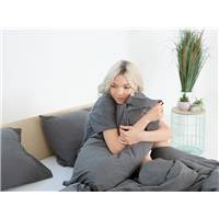 Eve Jers linge de lit gris foncé 140x190