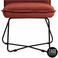 Hall fauteuil en velours tomette pieds métal