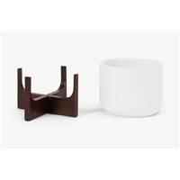 Barwin lot de 2 cache-pots fibre de ciment et acacia