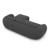 Bulane canapé d'angle droit en tissu texturé gris anthracite