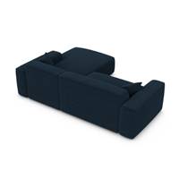 Novage canapé d'angle droit convertible en velours côtelé bleu foncé
