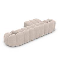 Dolban canapé d'angle gauche en tissu texturé beige