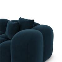 Cotton canapé d'angle gauche en velours bleu pétrole