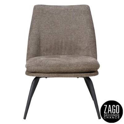 Luz fauteuil en tissu marron foncé aspect chiné