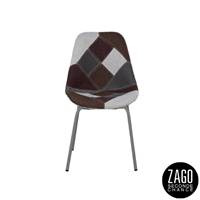 Multi chaise style scandinave patchwork foncés pieds gris