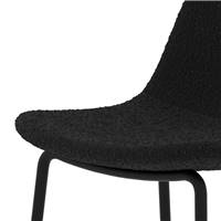 Vladi chaise de bar en tissu bouclette noir H65