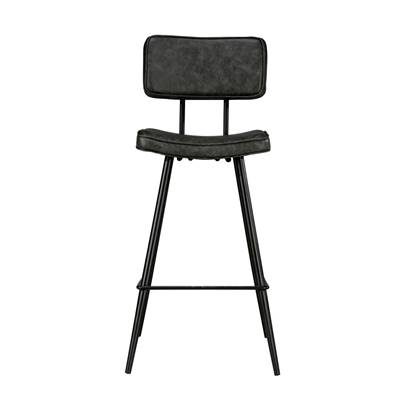 Birmingham chaise de bar en cuir synthétique gris/noir H66
