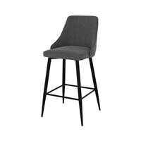 Diane chaise îlot central en tissu gris foncé H66,5