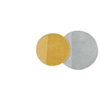Ronda lot de 2 tapis rond gris et jaune moutarde