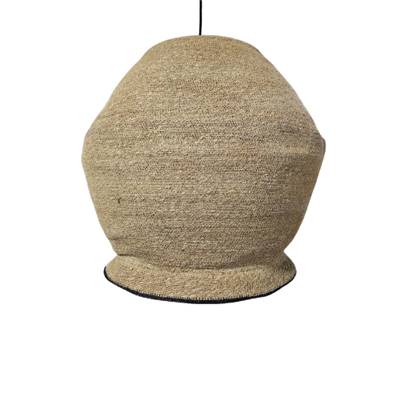 Milda grande suspension en jute naturelle liseré noir ø65