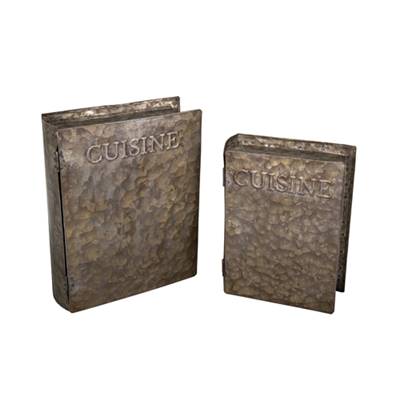 Set 2 boites faux livres cuisine