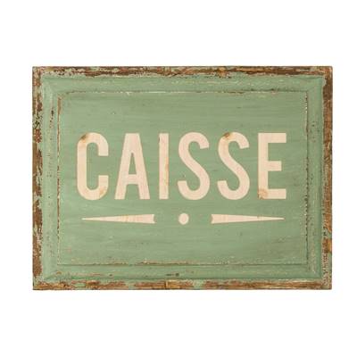 Plaque bois "Caisse"