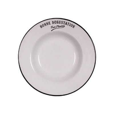 Assiette Pâtes / Soupe blanche 22 cm "Fait maison"
