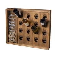 Range bouteilles mural (16 bouteilles) avec réserve bouchons