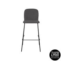 Sense chaise de bar tissu gris anthracite et métal noir H75