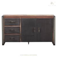 Nautical buffet bois de bateau recyclé 3 tiroirs 2 portes