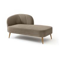 Cajou méridienne d'angle gauche velours taupe