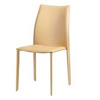 Solene chaise en cuir moutarde